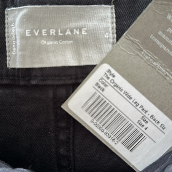 NEW EVERLANE The Organic Wide-Leg Pant High Rise Crop in Black Twill Size 4 - Picture 8 of 9